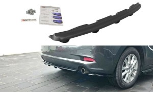 Splitter tylny srodkowy Mazda 3 BM (MK3) Polift (z dyfuzorem) (czarny mat)