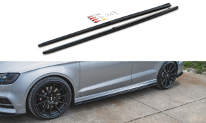 Dokładki progów V2 Audi S3 / A3 S-Line Sedan 8V Facelift (carbon look)