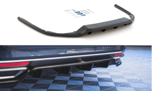 Splitter tylny środkowy (z dyfuzorem) Volkswagen Passat B8 (czarny mat)