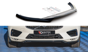 Splitter przedni V1 Volvo XC60 MK2 R-Design (czarny mat)