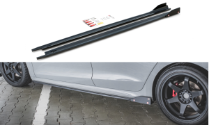 Dokładki progow + flaps V2 Skoda Octavia RS MK4 (czarny mat)