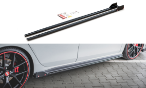 Dokładki progow + flaps V2 Volkswagen Golf 8 GTI / GTI Clubsport (czarny mat)