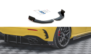 Splittery tylne boczne + flaps V2 Mercedes-AMG A45 S (carbon look)