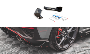 Splittery tylne boczne + flaps V1 Hyundai I30 N Hatchback Mk3 Facelift (czarny mat)