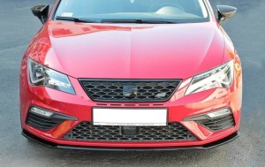 Splitter przedni V2 Seat Leon MK3 Cupra/FR Polift (czarny mat)