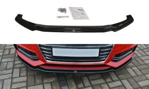 Splitter przedni V1 Audi S4 / A4 S-Line B9 (czarny mat)