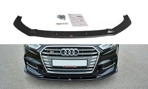 Splitter przedni V1 Audi S3 / A3 S-Line 8V FL (czarny mat)
