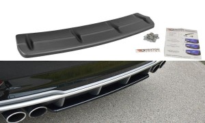 Splitter tylny srodkowy Audi S3 8V FL Hatchback / Sportback / Sedan (czarny mat)
