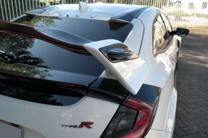 Boczne przedluzenia spojlera Honda Civic X Type R (czarna struktura) (czarny mat)