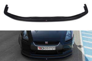 Przedni splitter V2 Nissan GT-R Przedlift / Coupe (R35) (czarny mat)