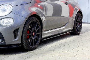 Dokładki progow Fiat 500 Abarth MK1 Polift (czarny mat)
