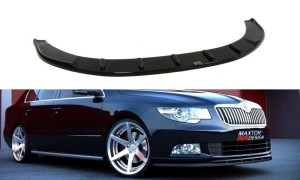 Splitter przedni Skoda Superb MK2 (do zderzaka przedniego Sport) (carbon look)